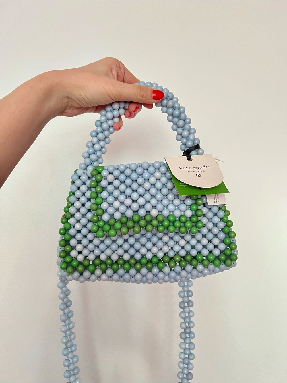 Kate Spade x Target Green Blue Beaded Crossbody Purse